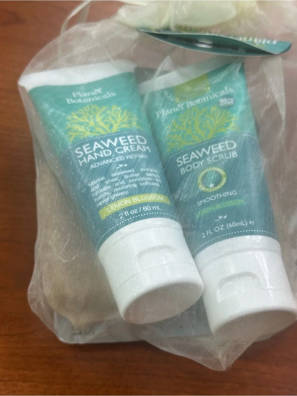 NWT Plant Botanicals Seaweed Lemon Blossom Hand Cream, Body Scrub & Soap Set